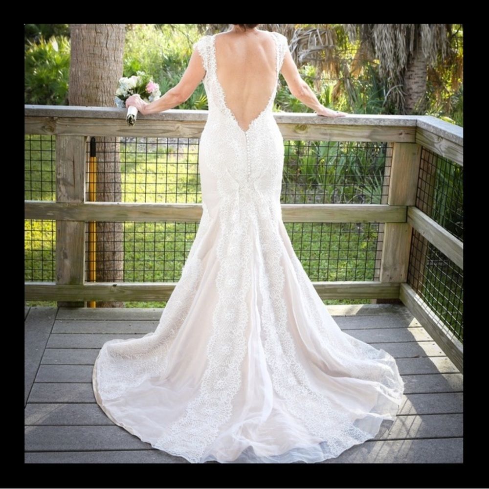 Marisa wedding dress ivory and white lace